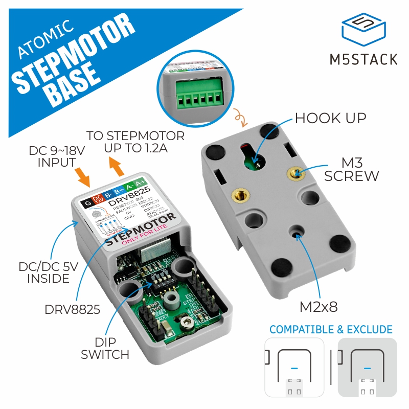 M5Stack - M5Stack 공식 ATOMIC 스텝 모터 베이스,