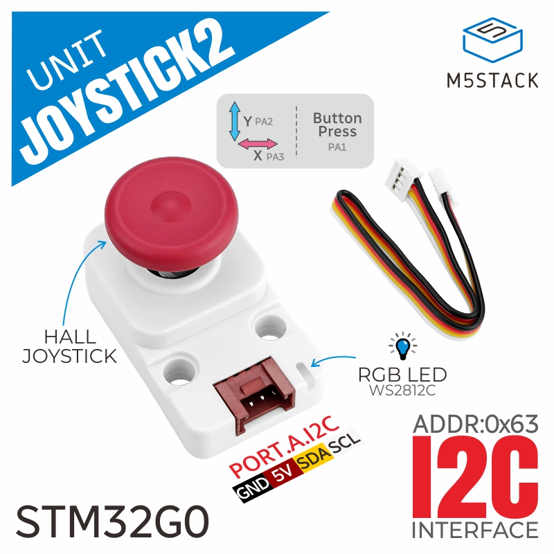 M5Stack Core2 - M5Stack 공식 I2c 조이스틱 2 유닛(STM32G030)