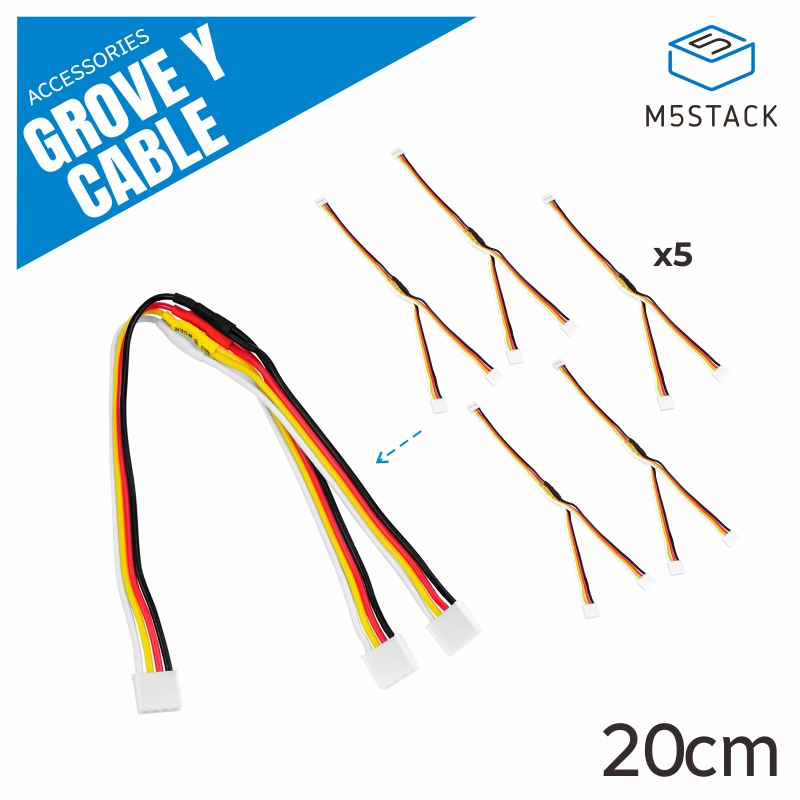M5Stack Core2 - M5Stack 공식 그로브 Y 케이블 20cm(5개)