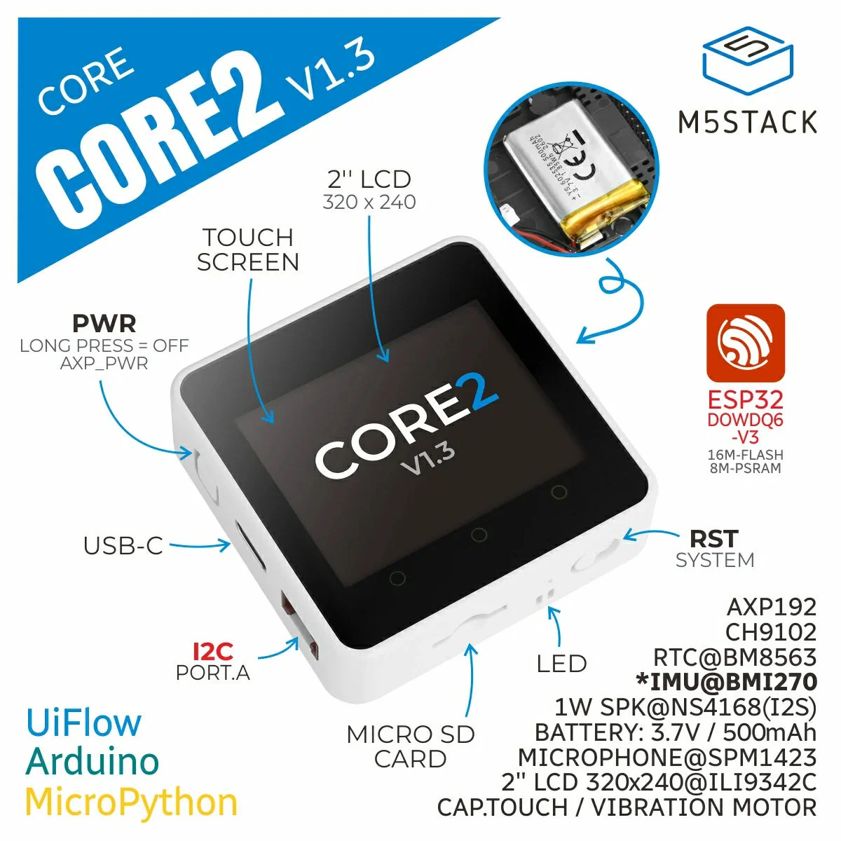 M5Stack Core2 V1.3 ESP32 IoT 개 - M5Stack Core2 리뷰 및 가격