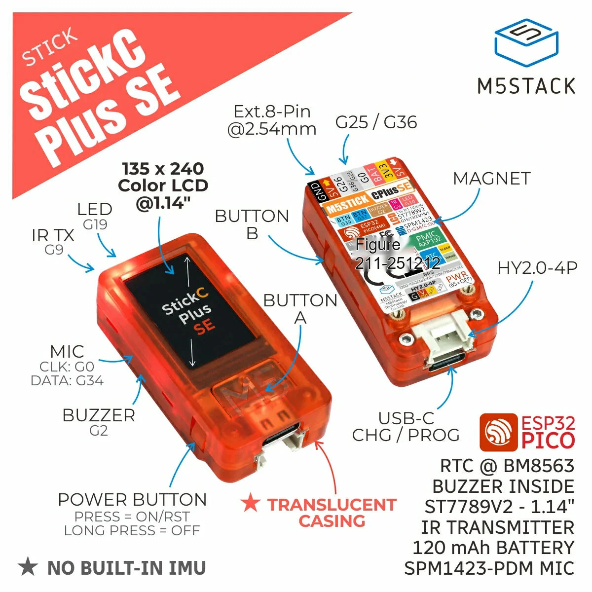 M5Stack M5StickC PLUS SE ESP32 - M5Stickc 리뷰 및 가격